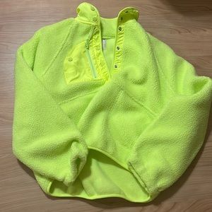 over sized neon green free people jacket